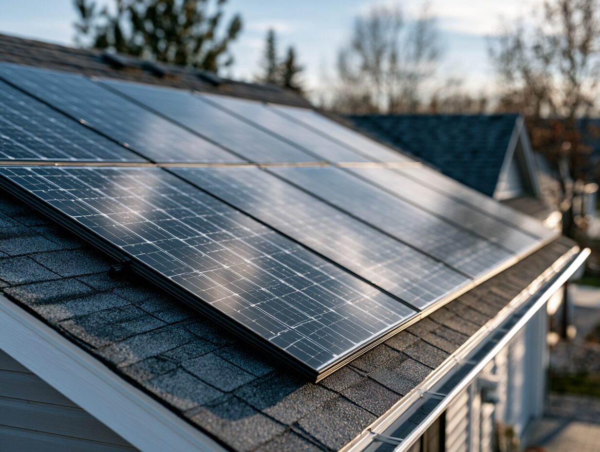Solar panels on a roof